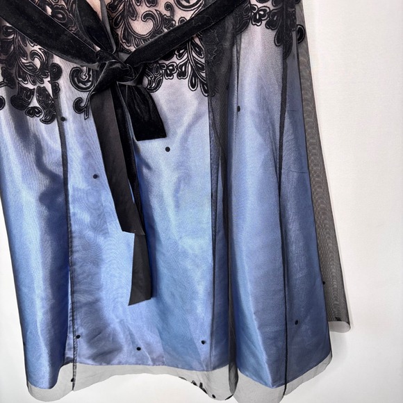 Adrianna‎ Papell Dress Womens Size 20W Black Lace Strapless Blue Evening Party - Picture 8 of 14